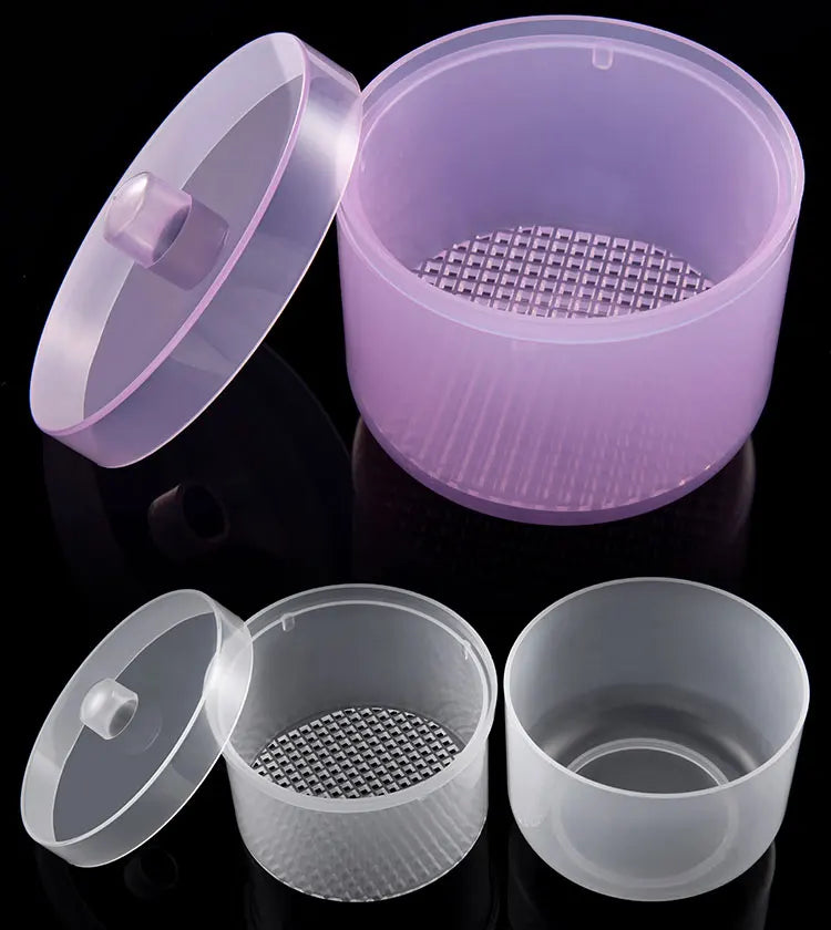 Nail Drill Bits Disinfection Box Double Layer Filtration Cleaning Box Manicure Storage Case Nail Brush Cleaning Container