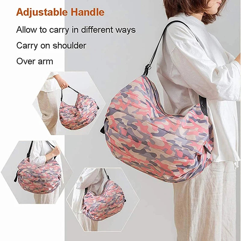 Foldable Eco-friendly Waterproof Storage Bag for Travel Shopping Portable Handbag Extra Large Capacity Travel Essentials