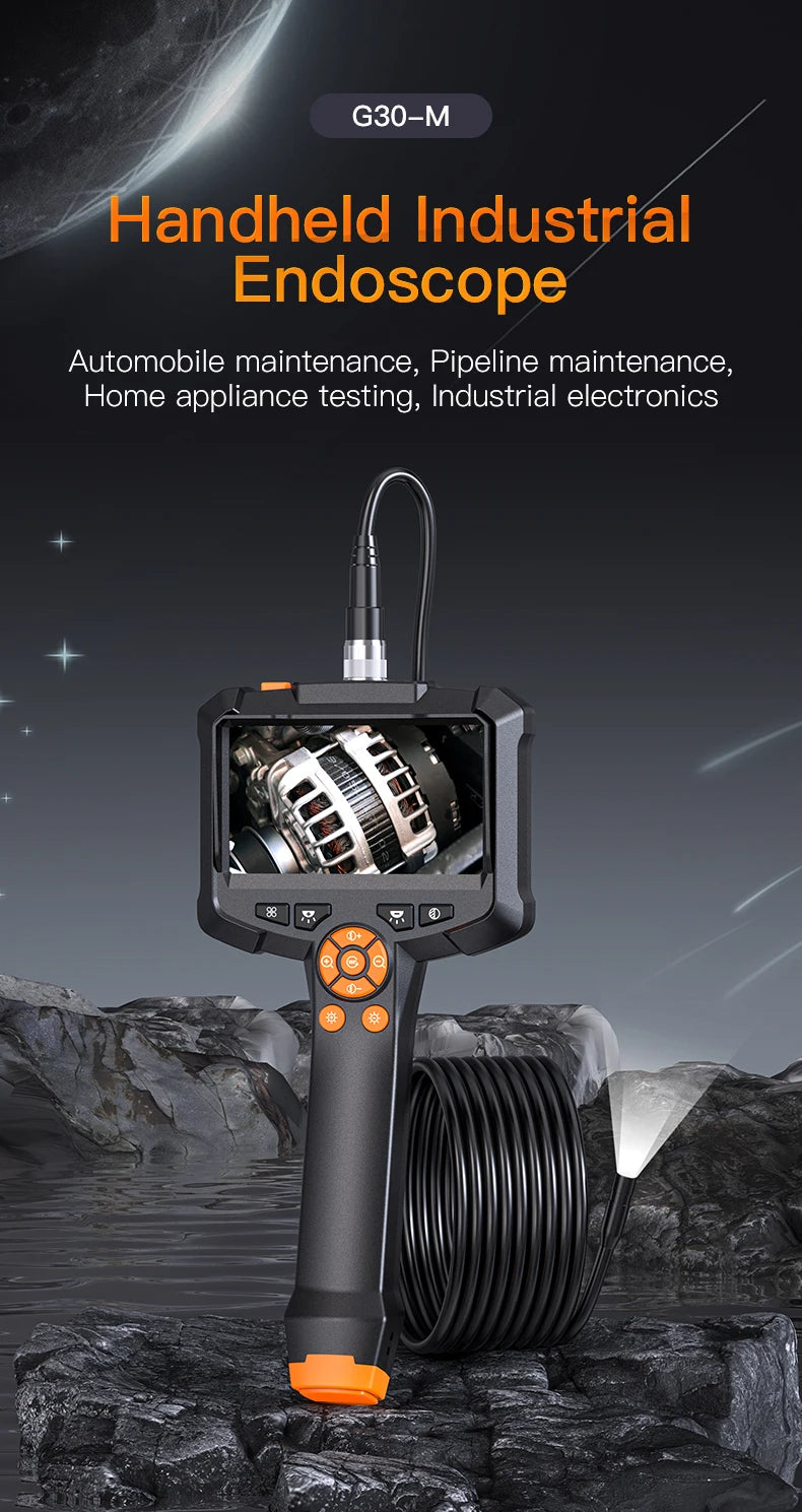 Industrial Endoscope Camera 4.3 "Single Dual Lens HD 1080P Car Inspection Borescope IP67 Waterproof Sewer Camera With LED - Shoppiline