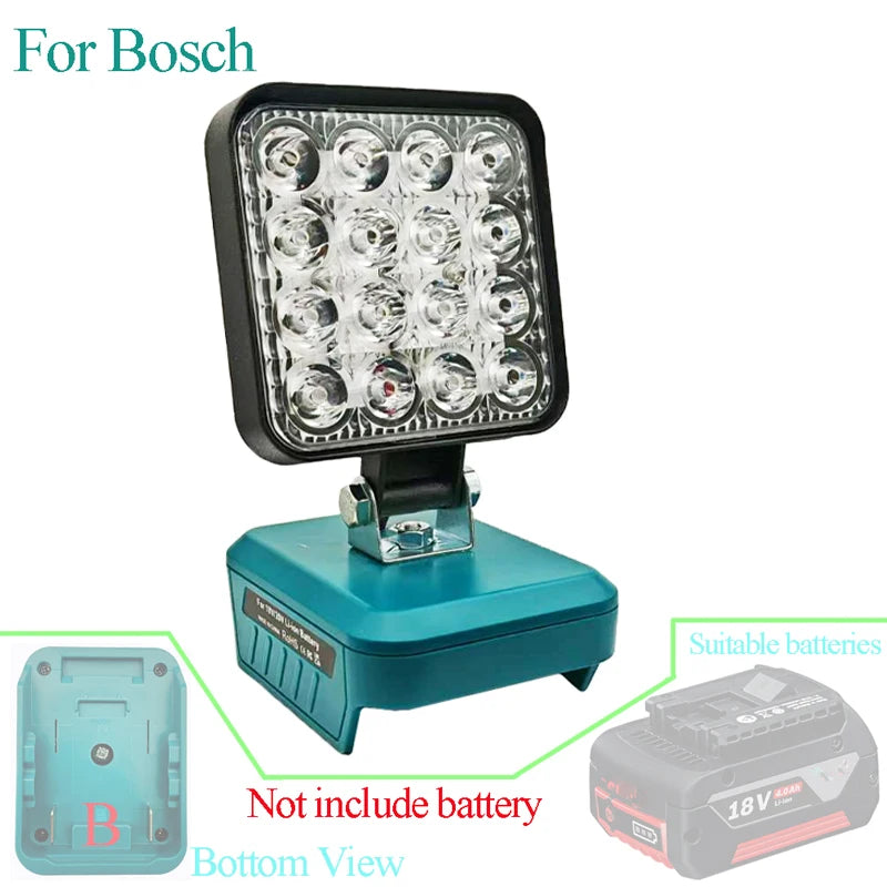 Power Tool Parts For Makita For DeWalt For Bosch For Milwaukee For Ryobi lithium Battery Flashlight Working Light Camping Lamp - Shoppiline