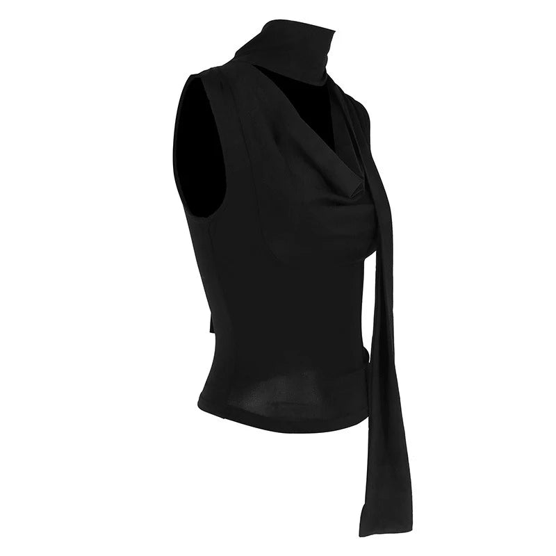 Women's Sexy Sleeveless V-Neck Solid Tank Top Fashion Bandage Streetwear Casual Slim Fit Elegant Knitted Summer Lady's Clothing