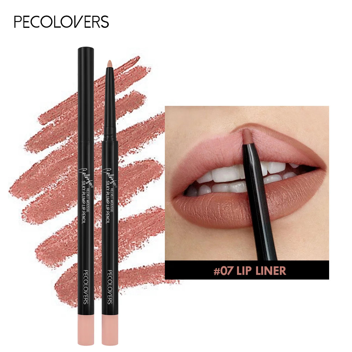 Wasserfester Matter Lipliner-Stift Rot Kontur Lippenstift Langanhaltend Antihaftend Feuchtigkeitsspendendes Lippen-Make-up 12 Farben
