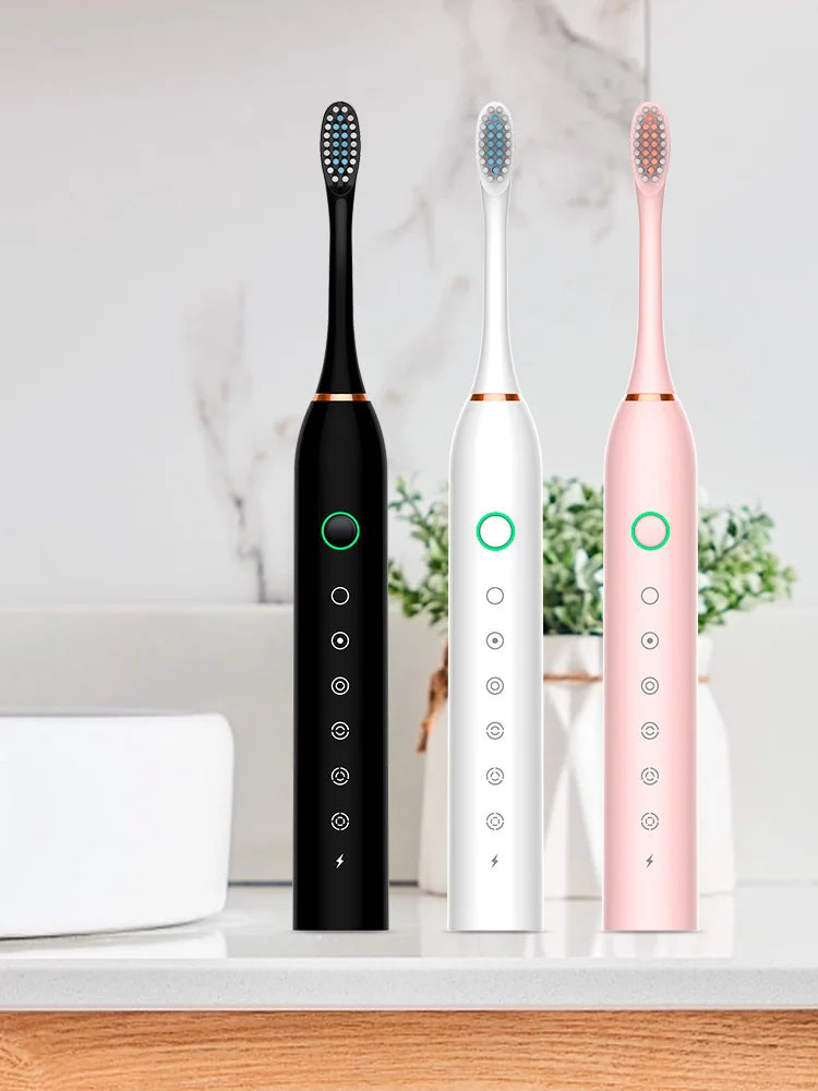 Electric Ultrasonic Toothbrush Six Speed Mode Home Soft Hair USB Charging Waterproof Adult Tooth Cleaner Automatic Couple Set