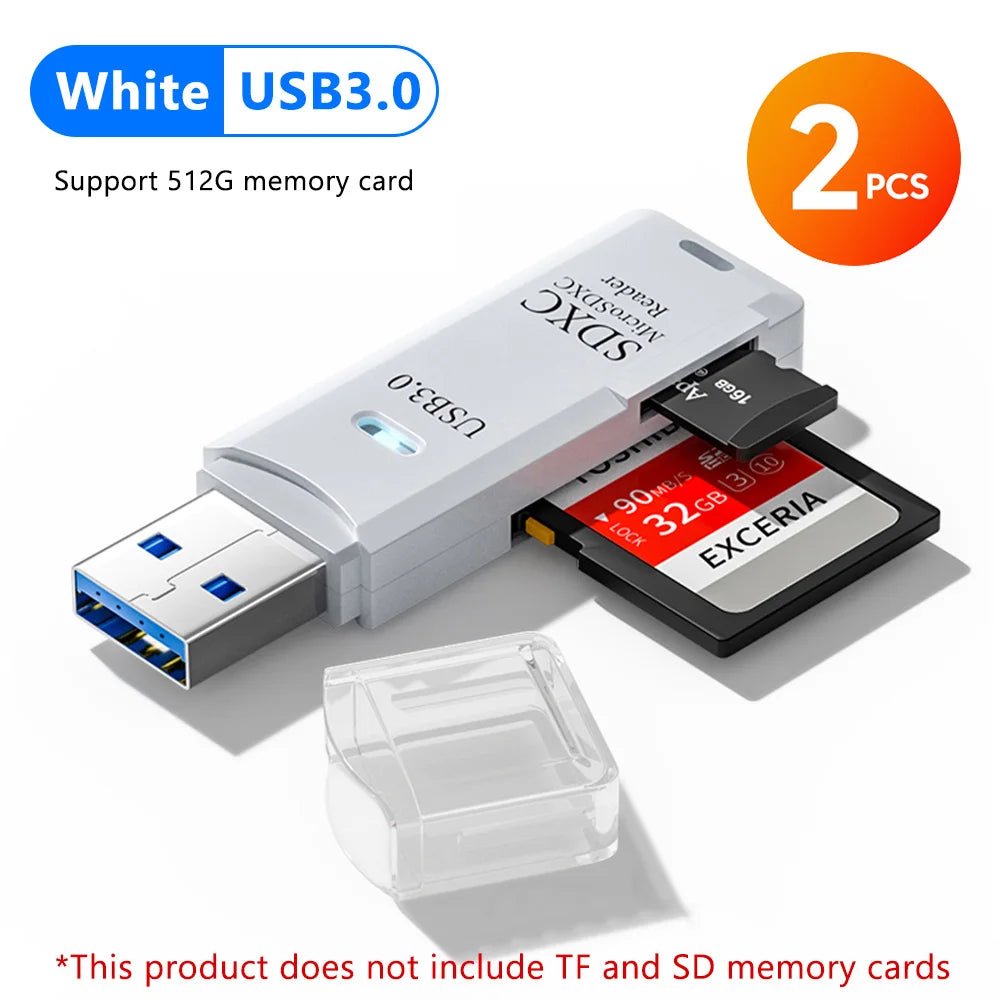 2-in-1 USB3.0/2.0 Card Reader USB3.0 To SD TF Memory Card Reader USB Flash Drive Cardreader Adapter For PC Laptops Accessories