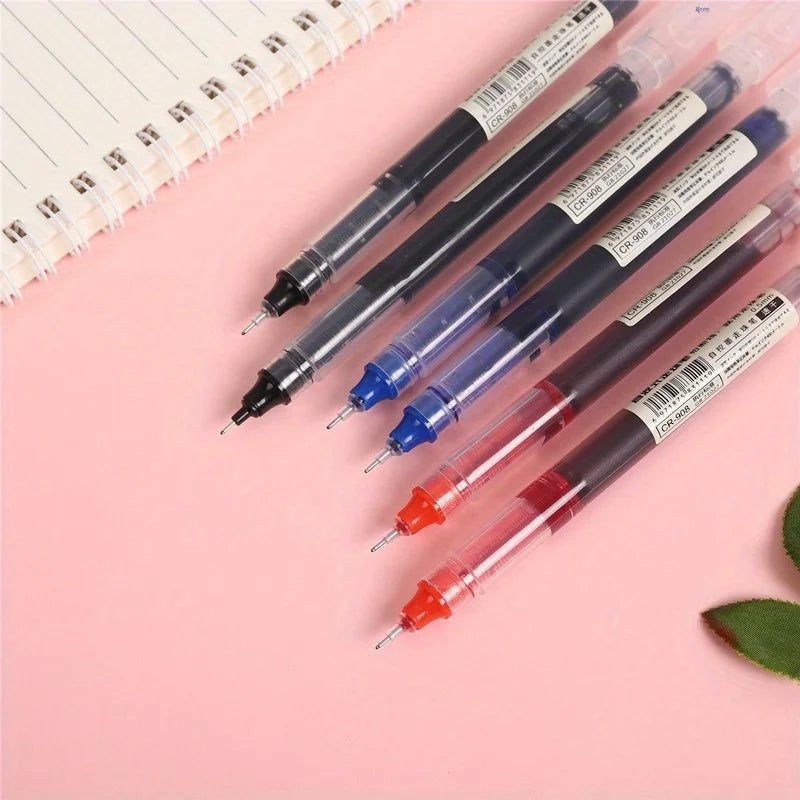 24 stylos bille à encre liquide, séchage rapide, stylo gel pour signature d'examen, pointe de 0,5 mm, encre noire et bleue, pour l'école et le bureau
