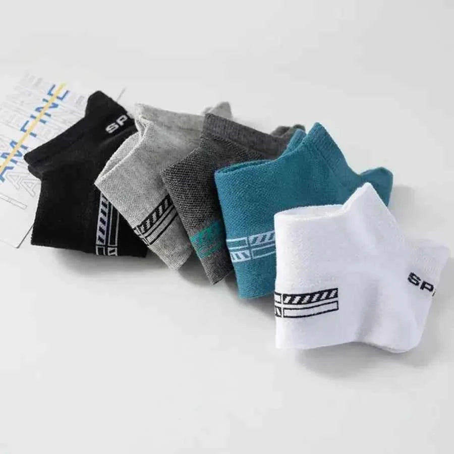 5/10/20 Pairs Men Solid Color Shallow Mouth Socks Spring Summer Mesh Breathable Odor Proof Sweat Absorbing Casual Boat Socks