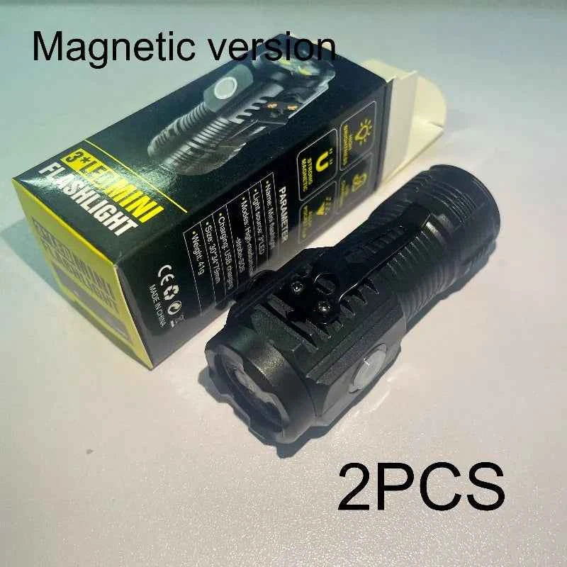 Three-eyed monster LED flashlight, a must-have for night travel, portable, high brightness, strobe lighting