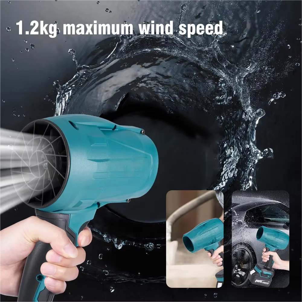 200M/S 2000W Brushless Turbo Fan Blowers Electric Handheld Jet Fan Snow Leaf Dust Blowing Tool for 21V 18V Battery - Shoppiline