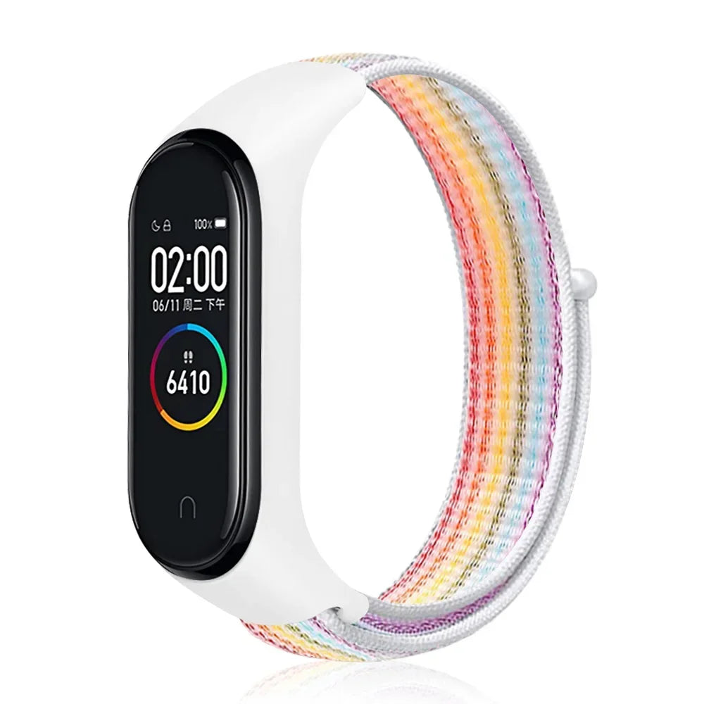 Nylon loop Mi band 4 5 6 Strap Replacement Soft Adjustable Wrist Watchband Pulsera correa For Xiaomi Mi band 3 4 5 6 7 Bracelet