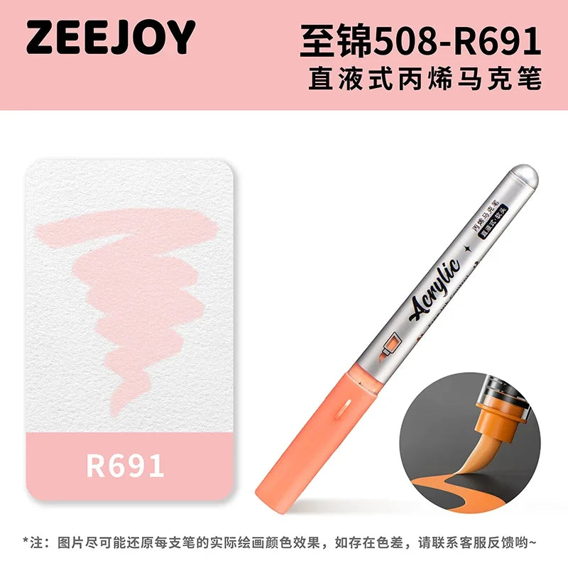 ZEEJOY 120/12/1 Colors Direct Liquid Acrylic Marker Pens Waterproof Pen Soft Brush Nib for Manga School Art Supplies Stationery