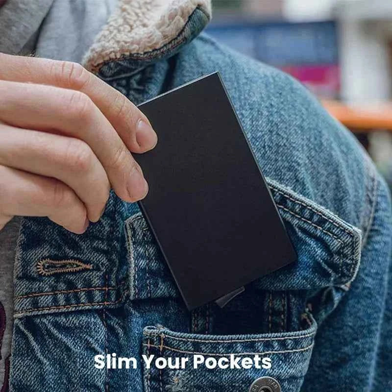 Men ID Credit Bank Card Holder Wallet Anti Rfid Smart Anti Rfid Blocking Protected Magic Pop Up Slim Small Money Wallets Case
