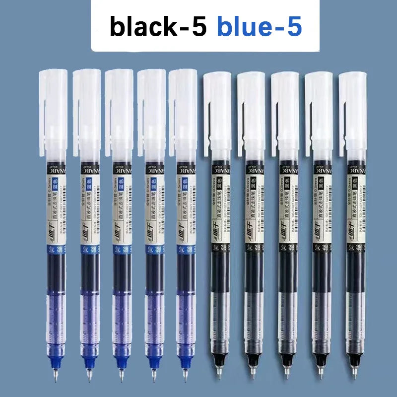 10Pcs High Quality Needle Type Gel Pens Straight Liquid Ballpoint Pen Kawaii Statio nery School Office Supplies Writing colours