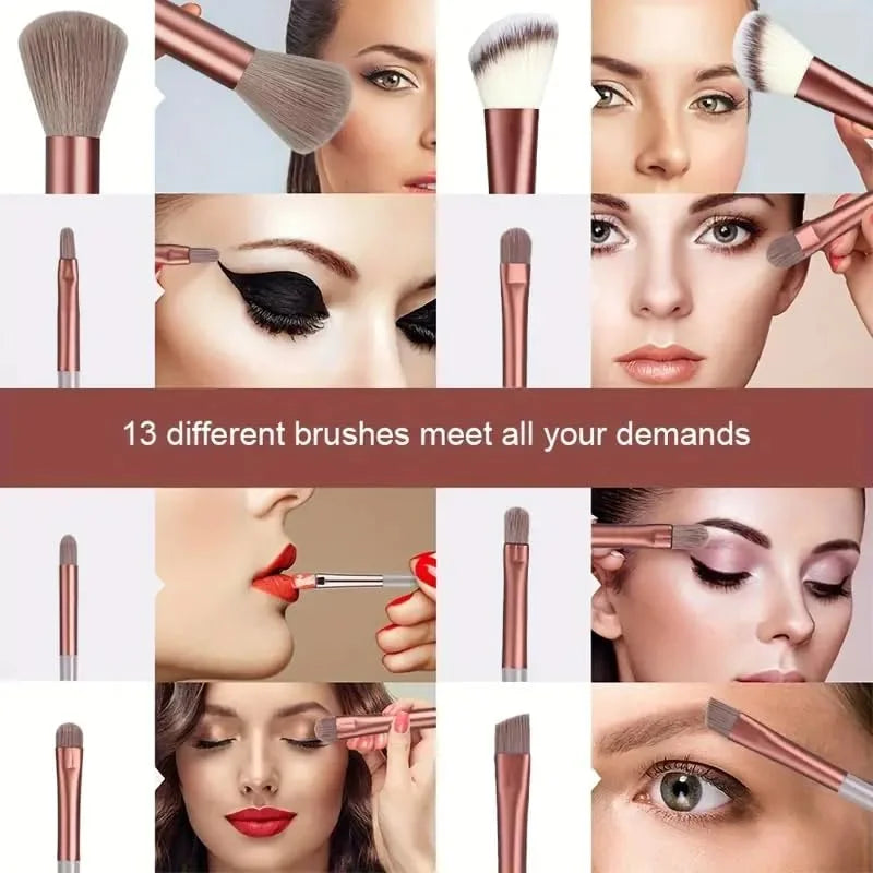13-teiliges Make-up-Pinsel-Set Kosmetik-Make-up-Schwamm Make-up-Pinsel Beauty-Tool Lidschatten-Rouge Professionelles Pinsel-Set