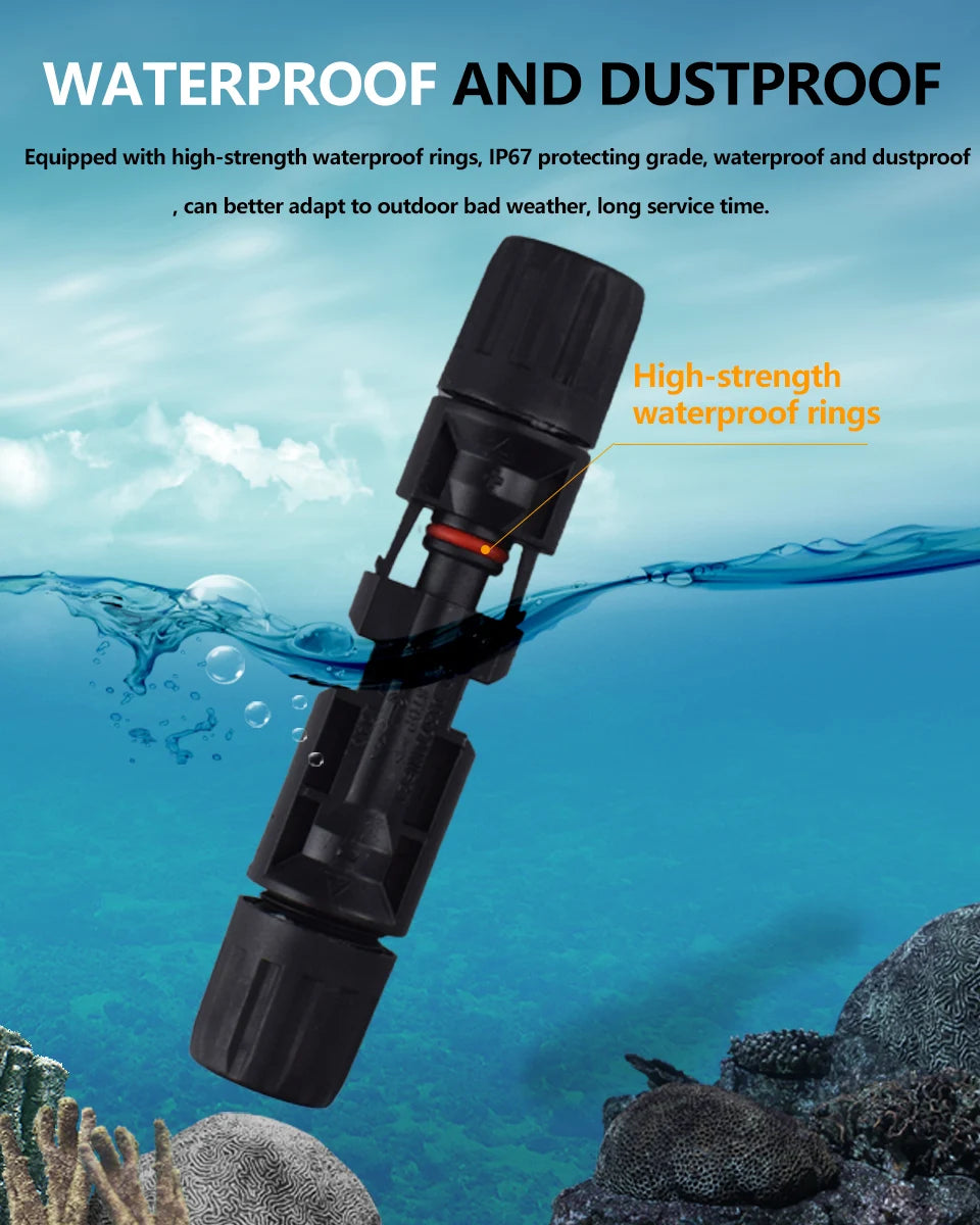 200/100/40/20/10/5 Pcs DC Solar Connector 1000V30A Panel Stecker IP67 waterproof Connectors Kit for PV/MC Cable 2.5/4/6mm2