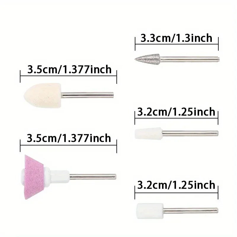 6-in-1 Professional Electric Nail Drill Kit – Nail File Pen for Filing, Polishing & Exfoliating