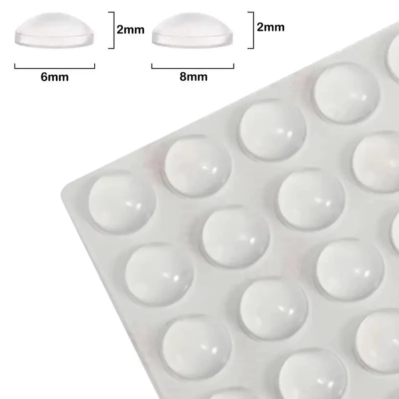 Silicone Self-Adhesive Clear Round Bumper Pads, Cabinet Door Sound Dampening Buffers, Furniture Silent Rubber Stoppers