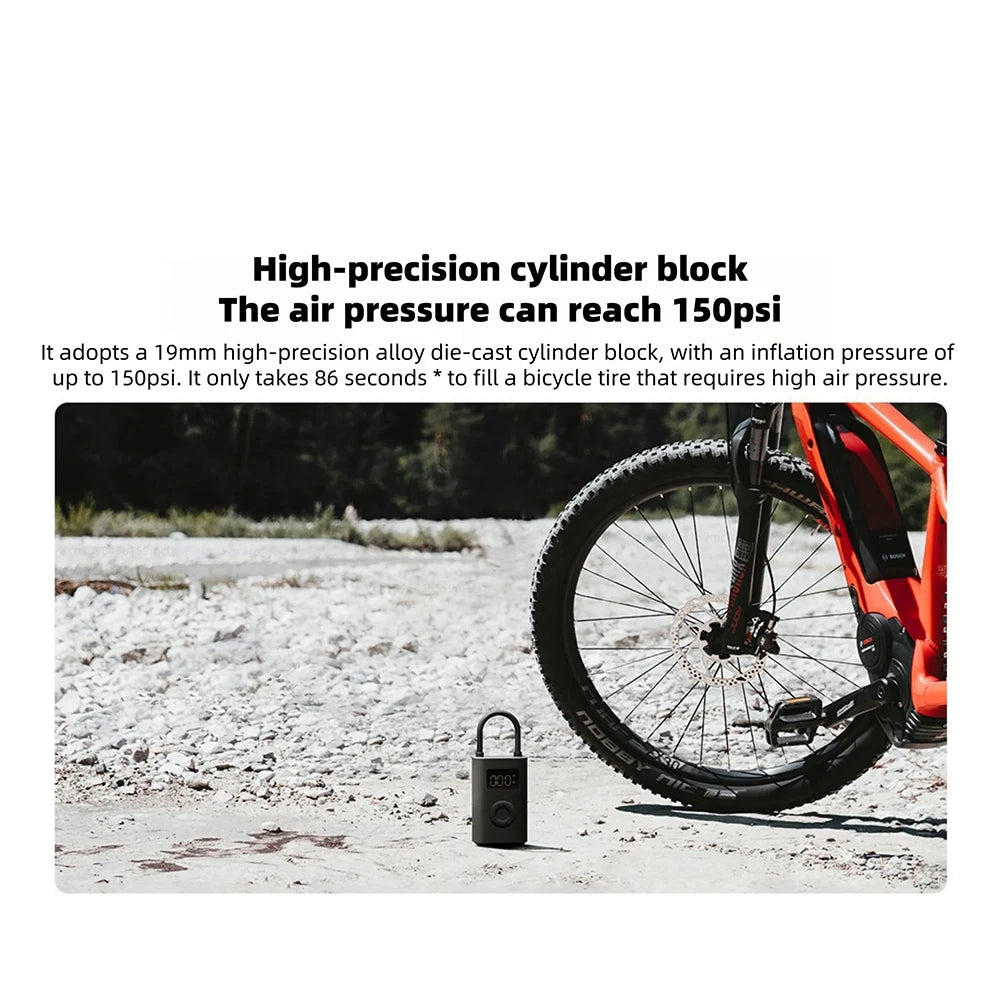 New MIJIA Inflatable Treasur Air Compressor 2D 2000mAh Portable Inflator Air Pump 2D For Bicycle Car Motorcycle Ball CN - Shoppiline