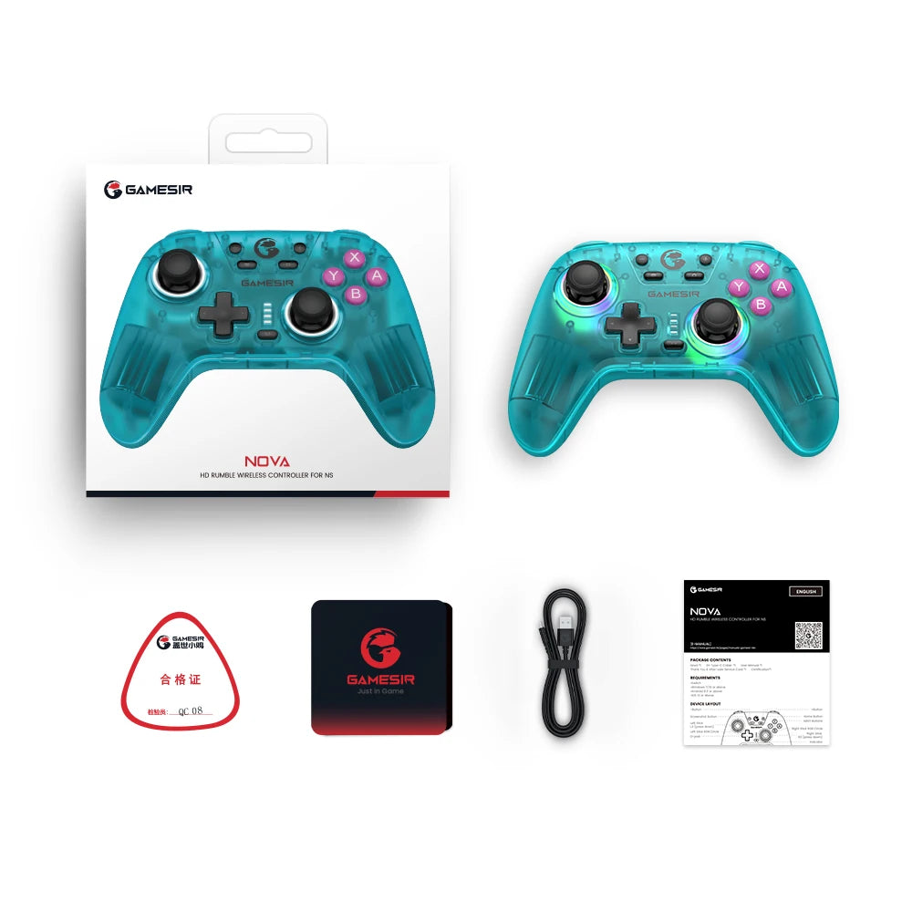 GameSir Nova Wireless Switch Controller Bluetooth Gamepad Hall Effect Joystick for Nintendo Switch iPhone Android Phone PC