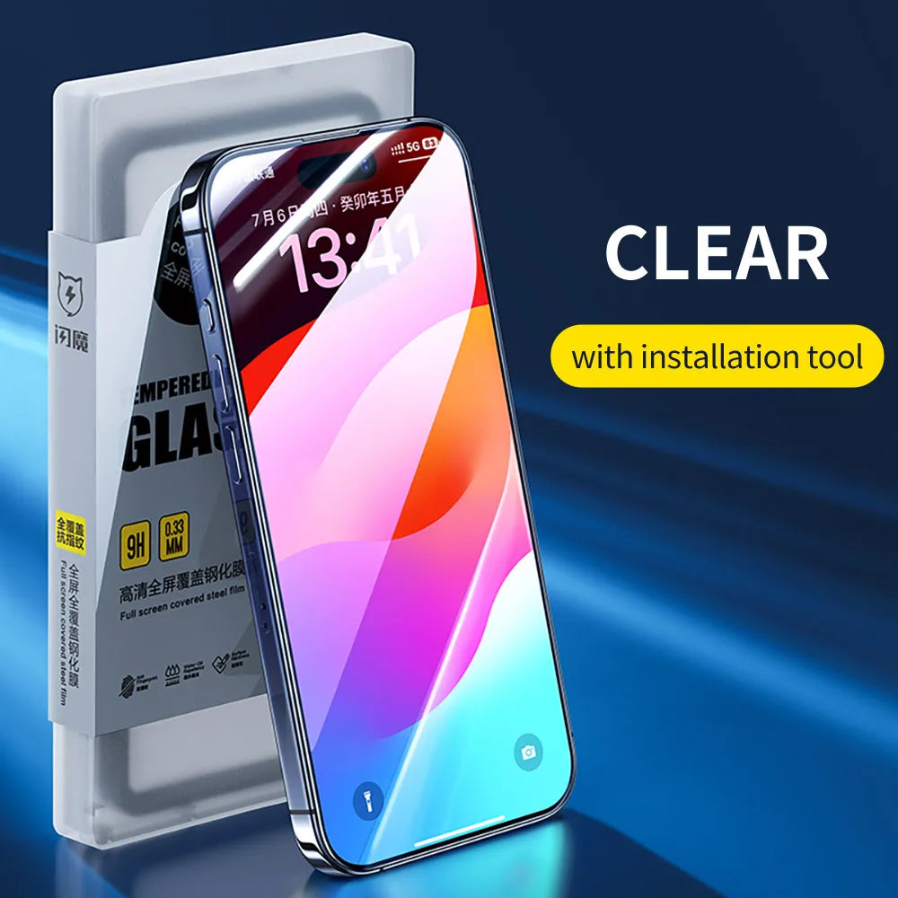SmartDevil Full Cover Tempered Glass for iPhone 17 17Pro Max 16ProMax 16Pro Screen Protector for iPhone 15Pro HD Anti-blue Light - Shoppiline