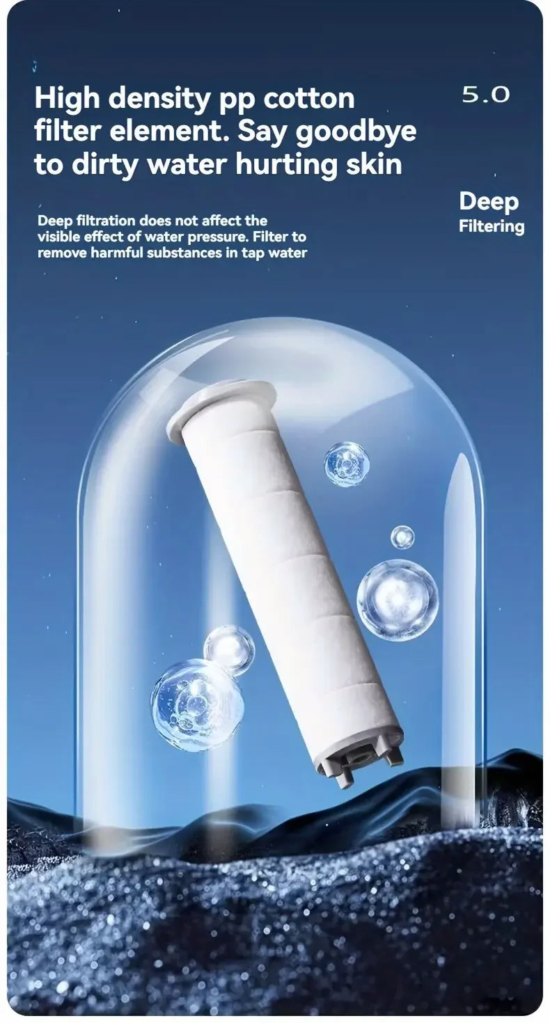 New High Pressure Water Saving Filter Shower Head 5 Modes Handheld Shower Head One Button Stop Bathroom Accessories Set - Shoppiline