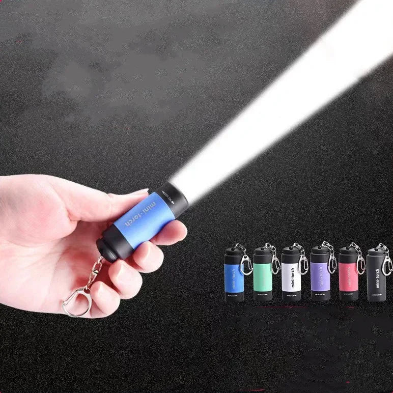 Led Micro Pocket Flashlight Portable USB Rechargeable Keychain Flashlight Waterproof Home Outdoor Hiking Camping Flashlight
