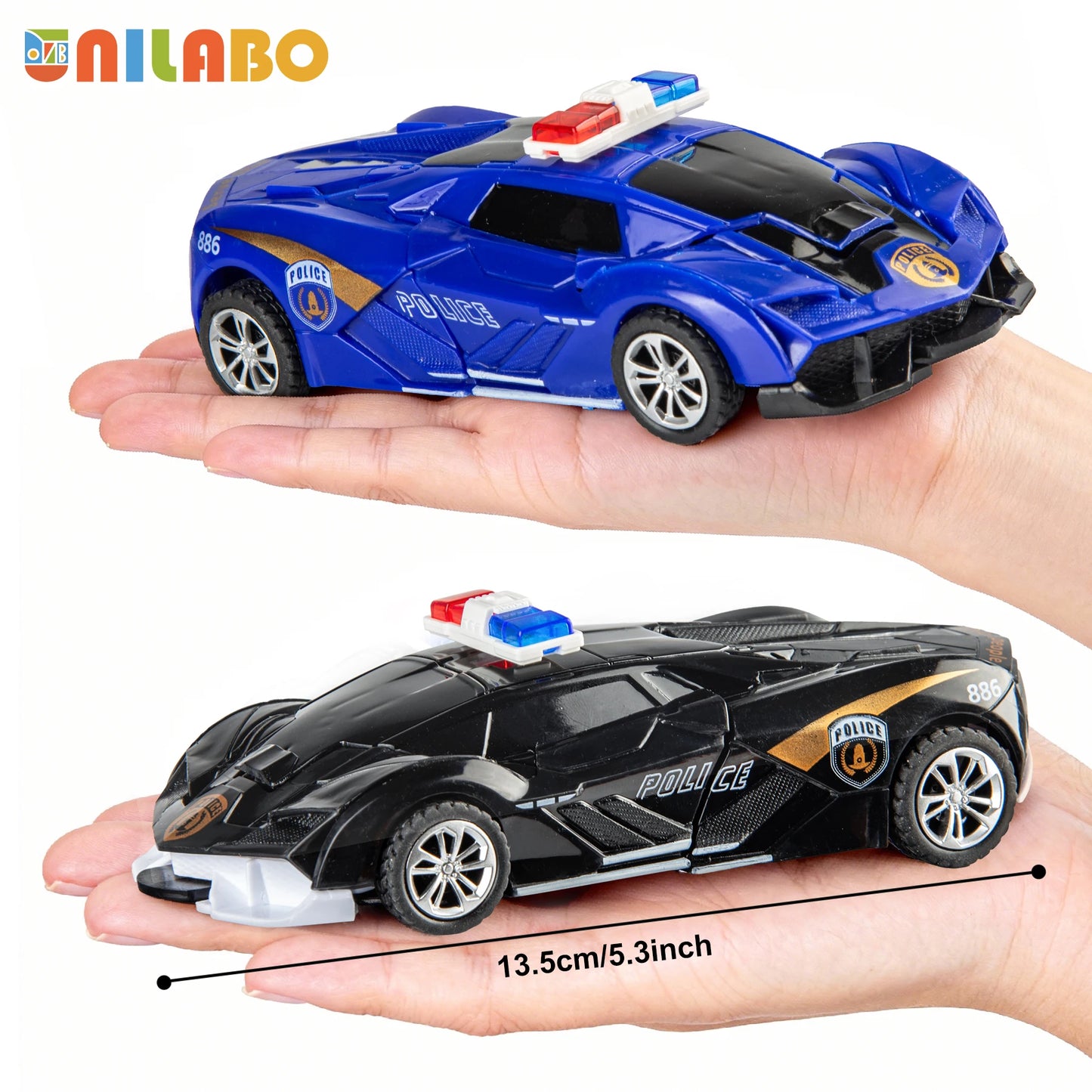 Transformable Robot Sports Car Toys, No Batteries, Educational Kids Gift, Colorful Model Vehicle for Play Learning