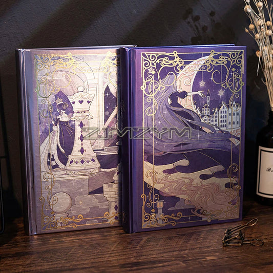 Magic Castle Vintage Colorful Blank Dairy Notebook Journal, Illustration Journals Foil Stamping Cover Personal Diary, 128 Pages