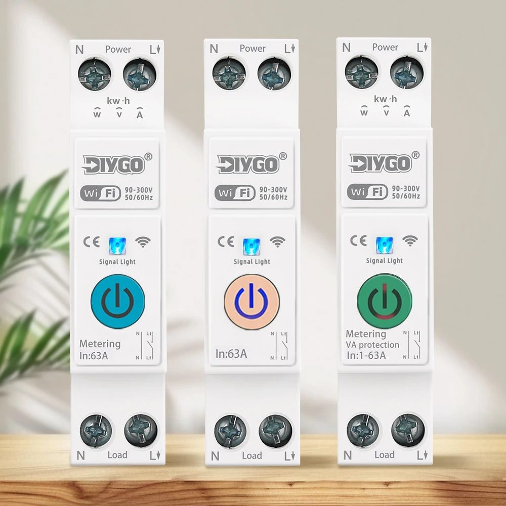 Tuya WIFI Smart Circuit Breaker 1P+N Over-Voltage/Current/Power Protector Under Voltage Protection Voice Remote Control Switch