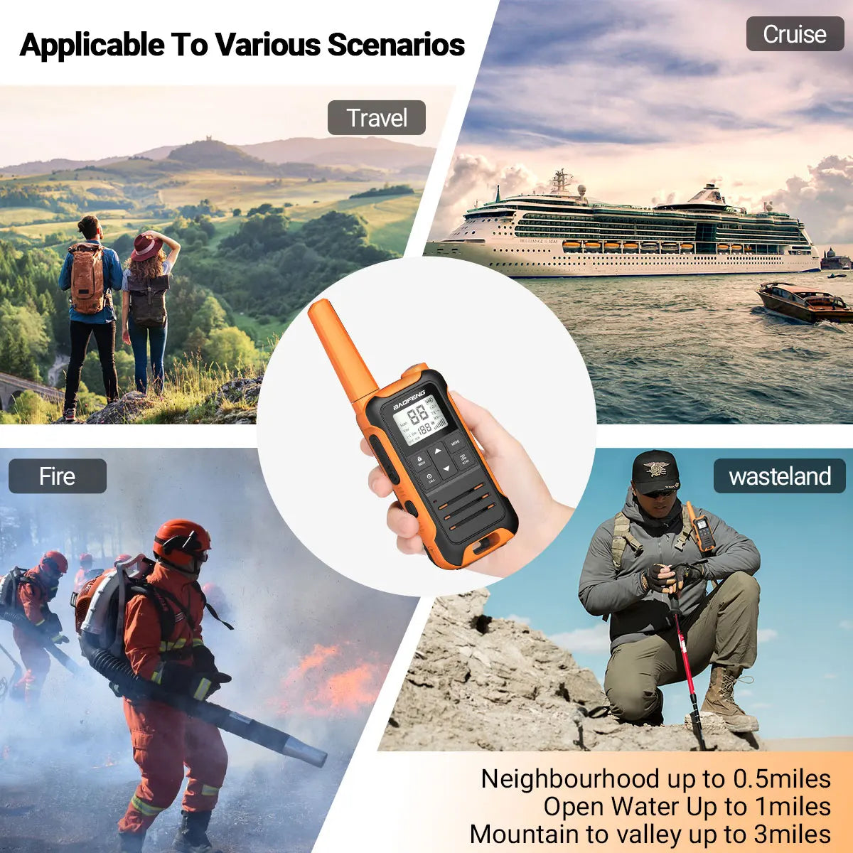 2pcs Baofeng F22 Mini Walkie Talkie PMR Long Range Rechargable Portable Kids Two Way Radio Type-C Charger for Camping Trip - Shoppiline