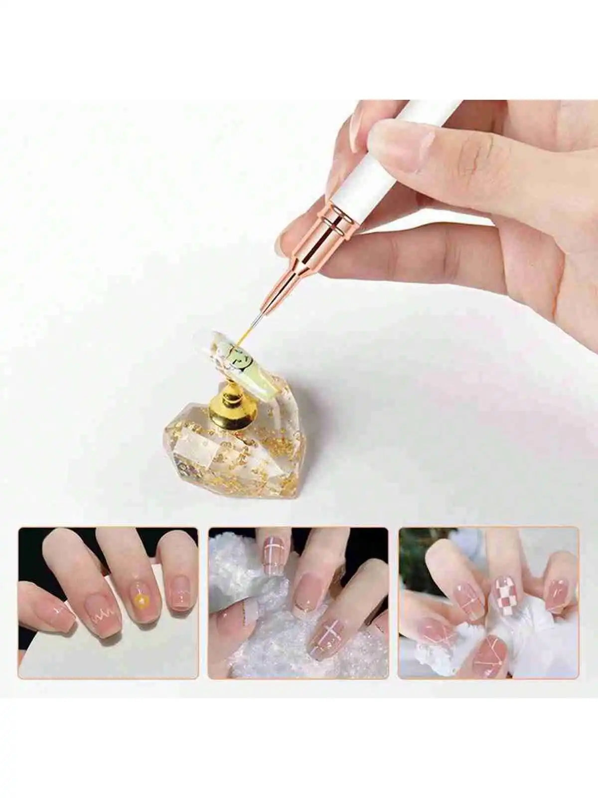 5Pcs/Set Nail Art Liner Brushes Set Elongated Lines Striping Drawing UV Gel Painting Nail Design Pen Professional Manicure Tool