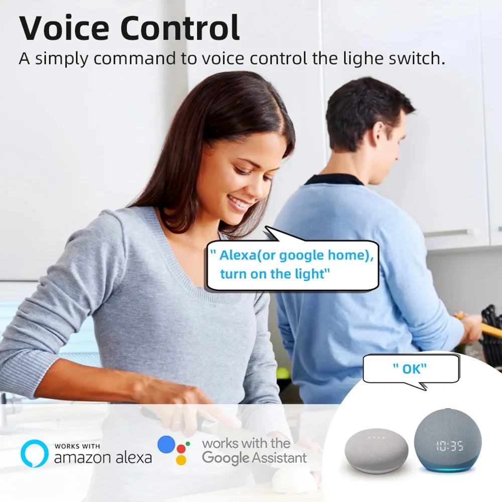 16A Tuya minin Wifi Smart Switch Smart Home Light Switches Module 2 Way Control Work with Tuya Smart Life Alexa Google Home