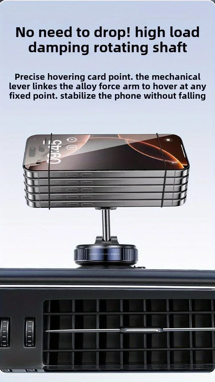 [Upgrade 360° Phone Holder] 360° Adjustable Vacuum Magnetic Mount Car Phone Holder Upgrade Version Compatible with Cars Mirrors