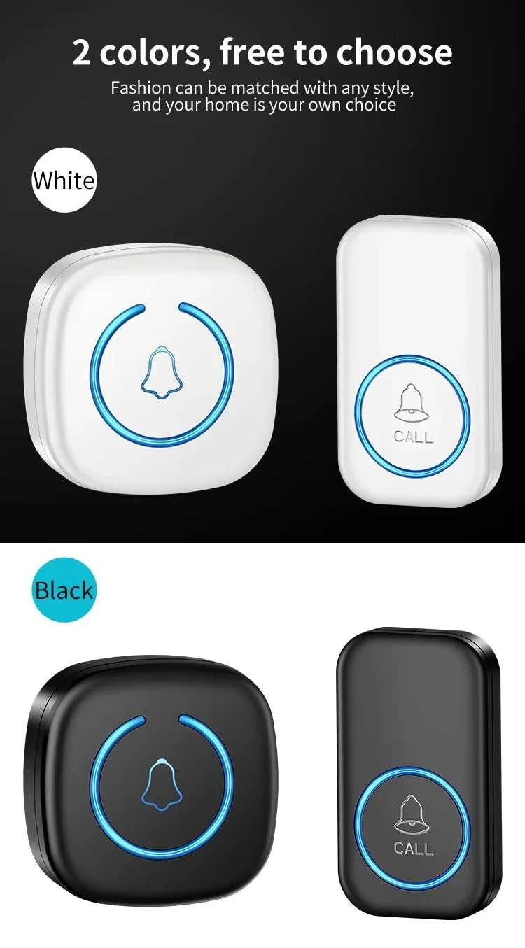 Wireless Doorbell Intelligent Welcome Door Bell 300M/984 FT Remote 60 Songs Melodies Home Smart Doorbell US EU Plug Optional