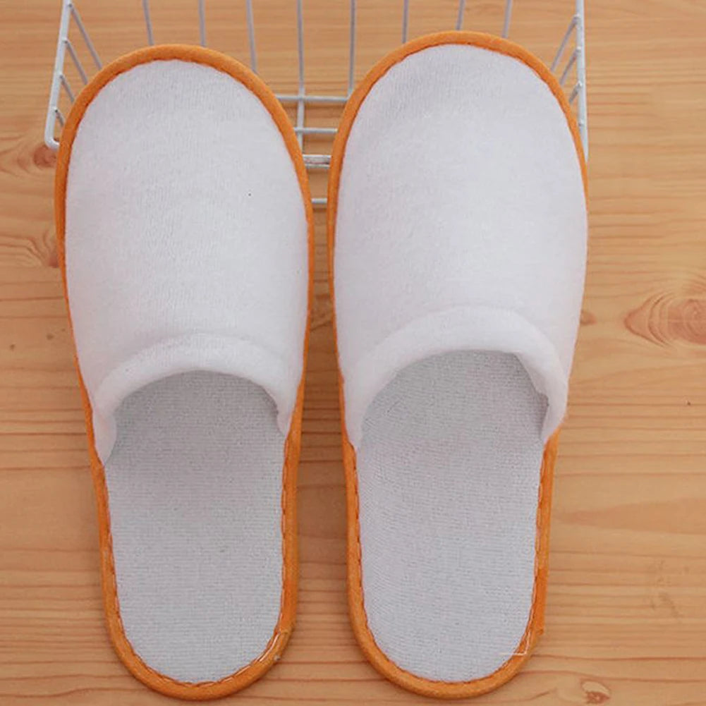 10Pair Lot Hotel Slippers Men Womens random color Velvet Travel Disposable Cotton Home Hospitality Shoes Cheap SPA Guest Slides - Shoppiline