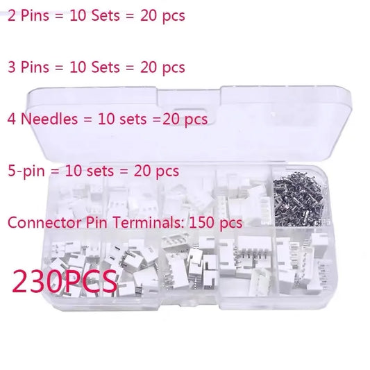 230 Pieces 2/3/4/5p Male and Female Pin Terminal Kit Housing Pin Header  XH-2.54 4Value Connectors Adaptor
