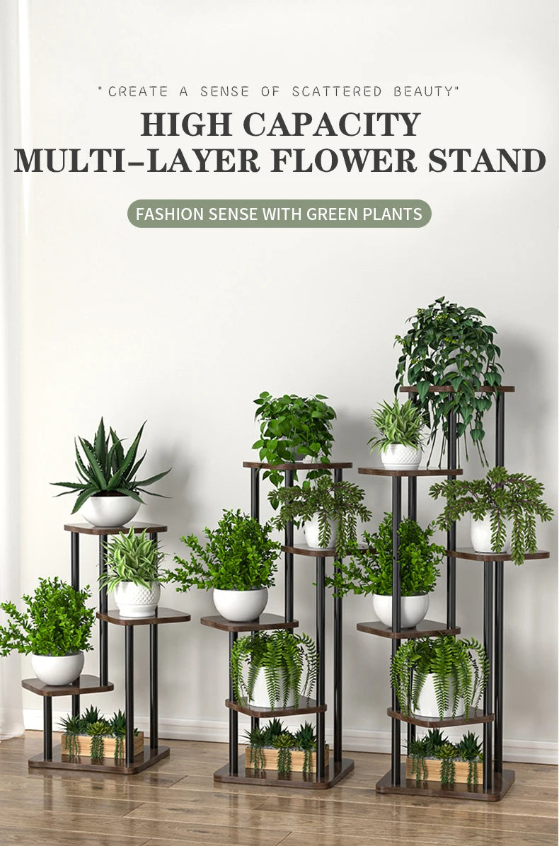 Plant Stand Stand For Flowers Wooden Storage Shelf 4/5/6 Tier Flower Shelf Planter Rack Indoor Display Stand Multiple Flower Pot