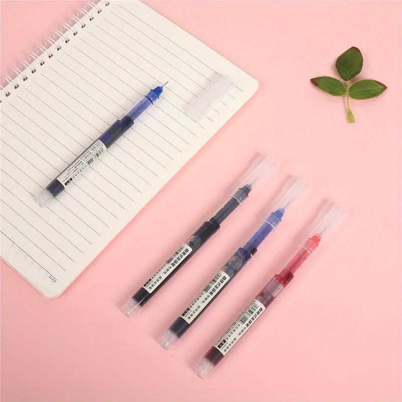 24 stylos bille à encre liquide, séchage rapide, stylo gel pour signature d'examen, pointe de 0,5 mm, encre noire et bleue, pour l'école et le bureau