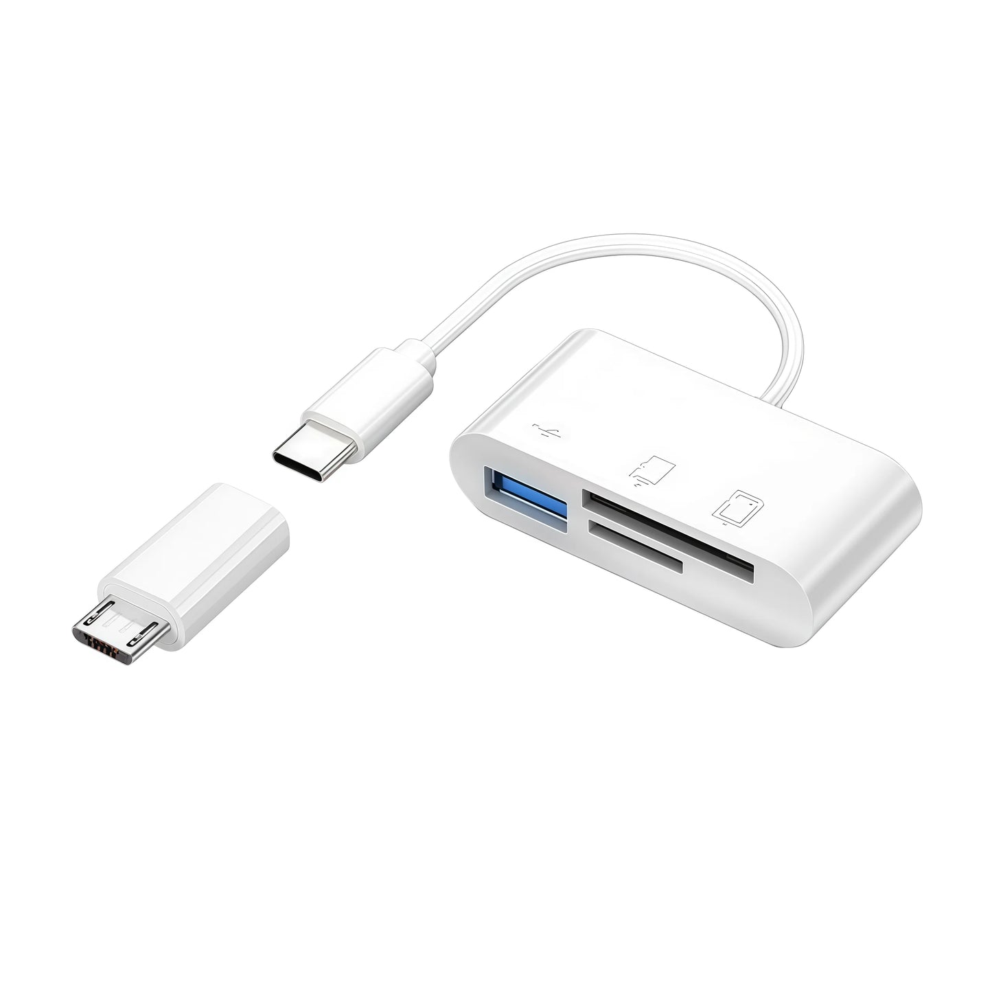 3 in 1 USB/Type C Multifunction Card Reader OTG SD TF Cards USB Memory Cards Reader Converter for MacBook Laptop Samsung