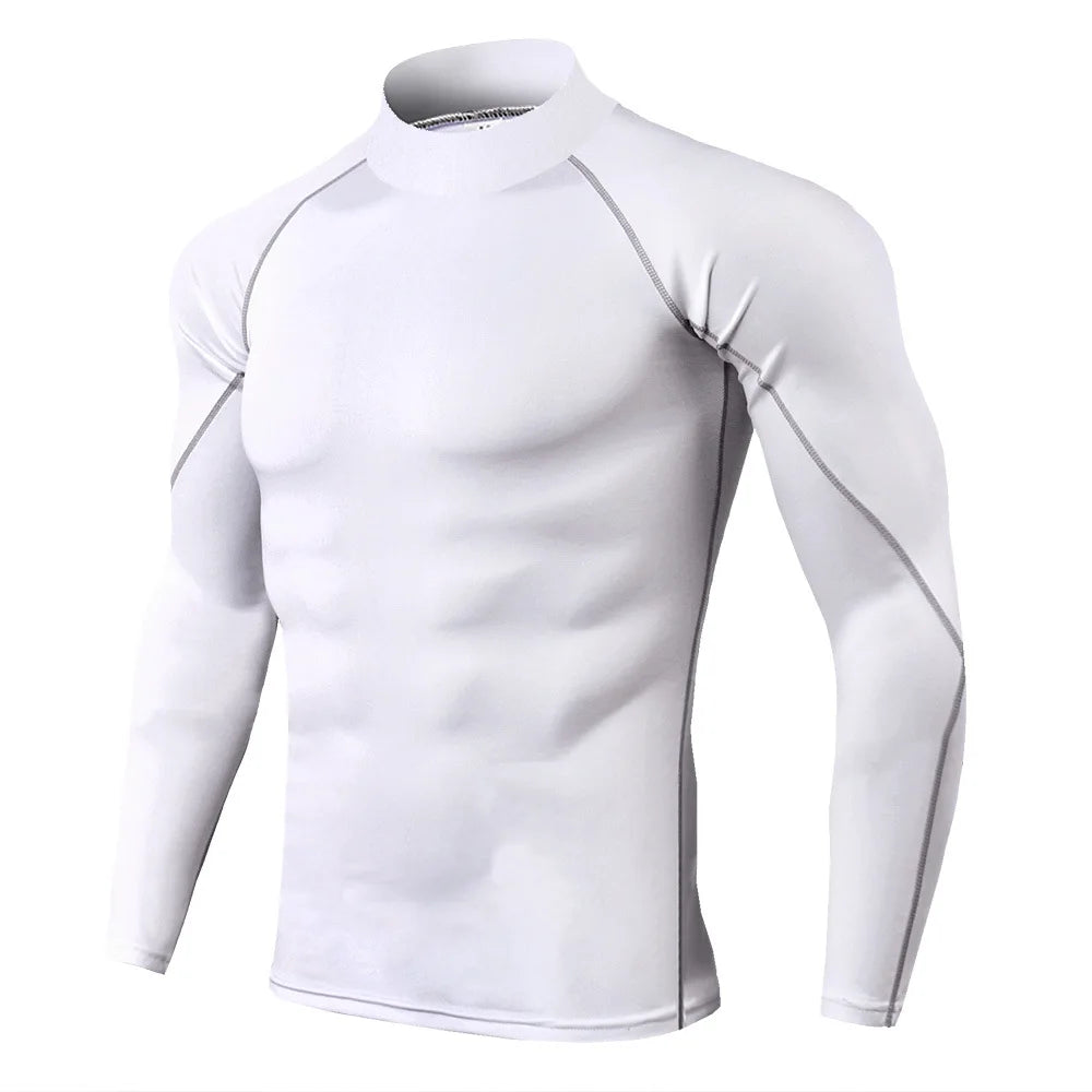 Herren Kompressions-Langarm-T-Shirt Sportbekleidung Männer Enges T-Shirt Elastischer Trainingsanzug Kleidung Fitnessstudios Fitness-T-Shirt für Herren