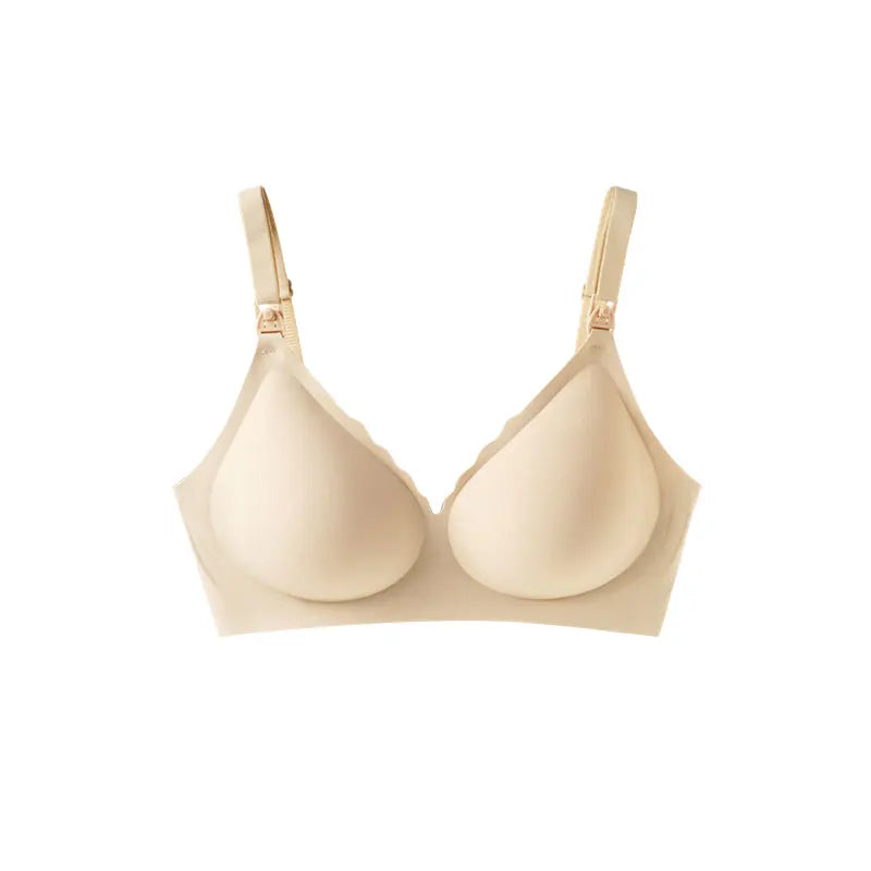 Front Open Nursing Bra Maternity Jelly Gel Laser Cutting Seamless Underwear Ultra Thin Breastfeeding Bra For Pregnant Women