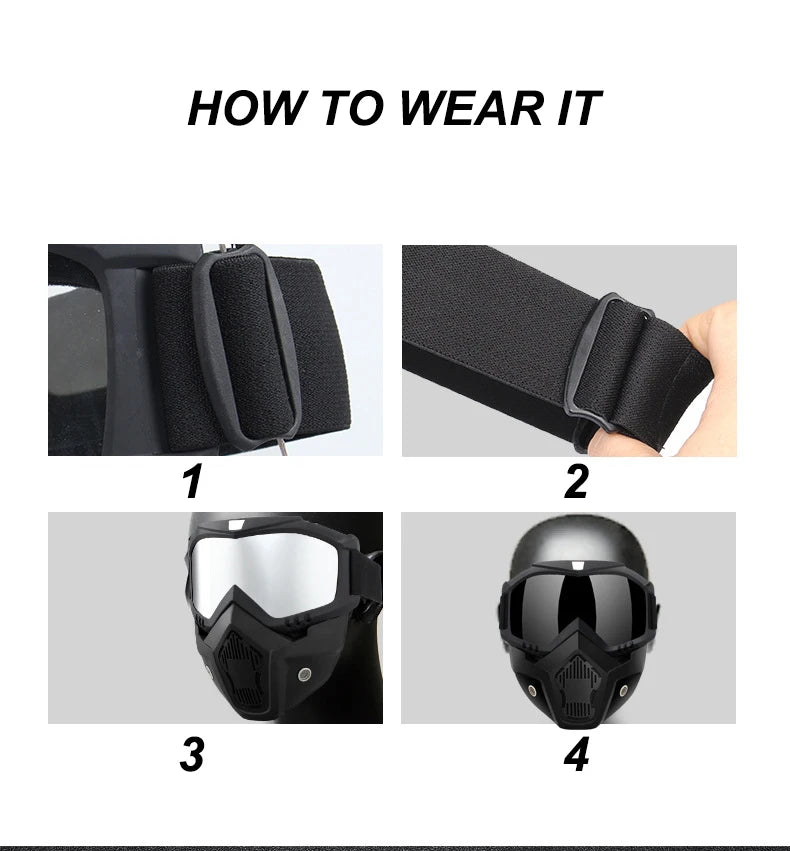 2025 NEW Outdoor Sports Windproof Mask Goggle HD Motorcycle Glasses Snowboard Eyewear Riding Motocross Summer UV Sunglasses