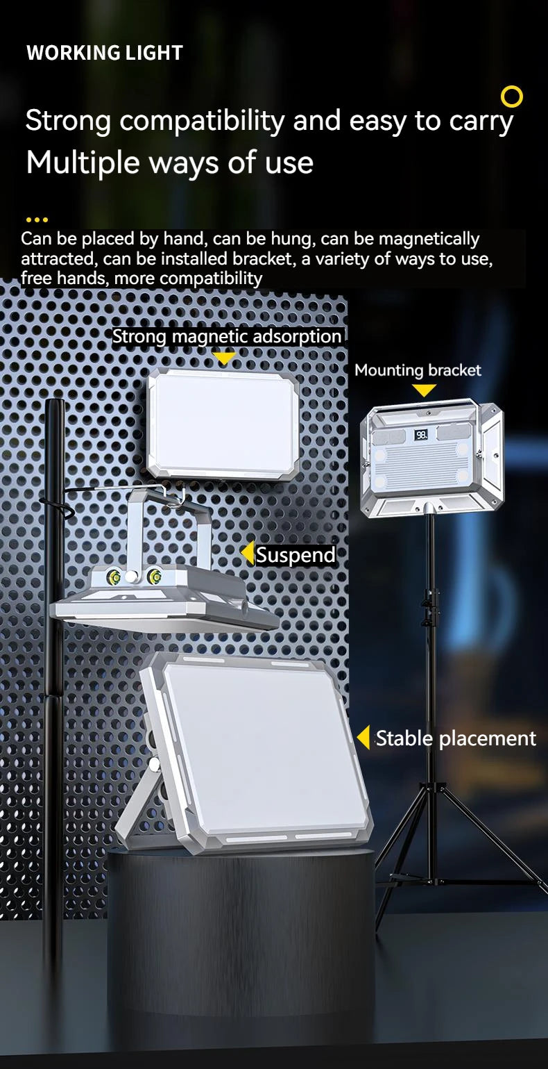 Portable LED Camping Tent Light Rechargeable Searchlight High Power Outdoor Emergency Lighting Waterproof Hanging Night Lamp - Shoppiline