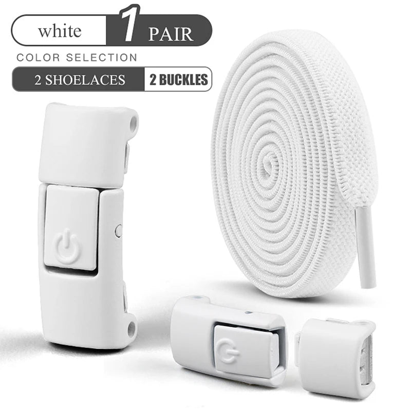 8mm Schnürsenkel ohne Binden, Pressverschluss Schnürsenkel, Elastische Schnürsenkel, Sneaker Kinder Erwachsene, Verbreiterte flache Schnürsenkel für Schuhe