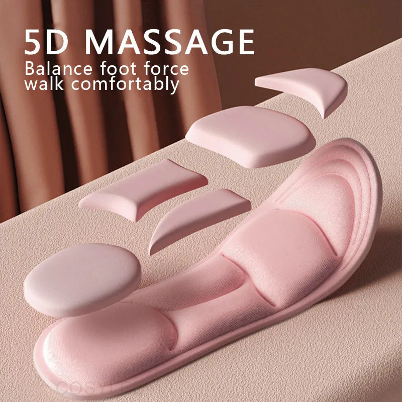 5D-Massage-Memory-Foam-Einlegesohlen für Schuhe, atmungsaktive Polstersohle, Sport-Laufeinlegesohlen für Füße, orthopädische Einlegesohlen