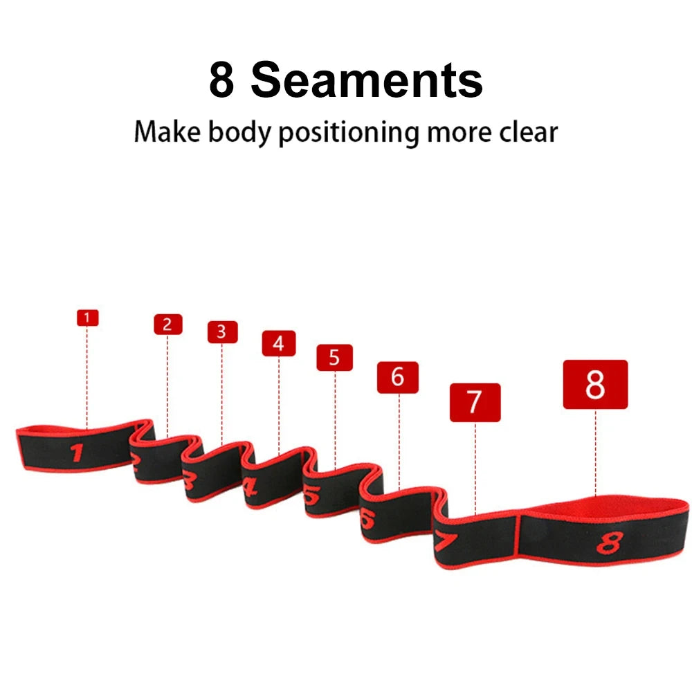 8/10 Sections Dance Resistance Band Yoga Stretching Pilates Fitness Digital Elasticity Elastic Stretch Training Tension Belt