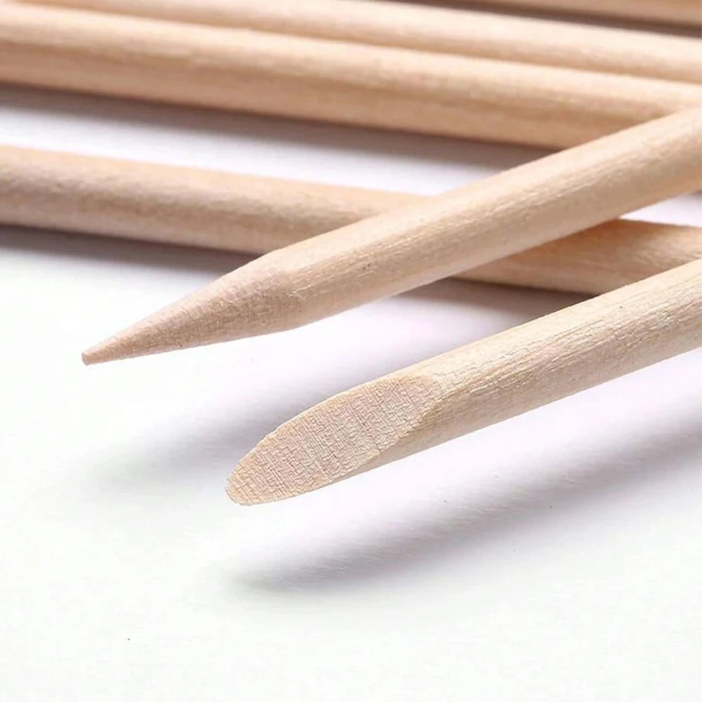 50/1000Pcs Double Ended Wooden Cuticle Pusher Multi  Nail Art Tools Beechwood Stick Manicure Pedicure Tool Suitable for Home Use