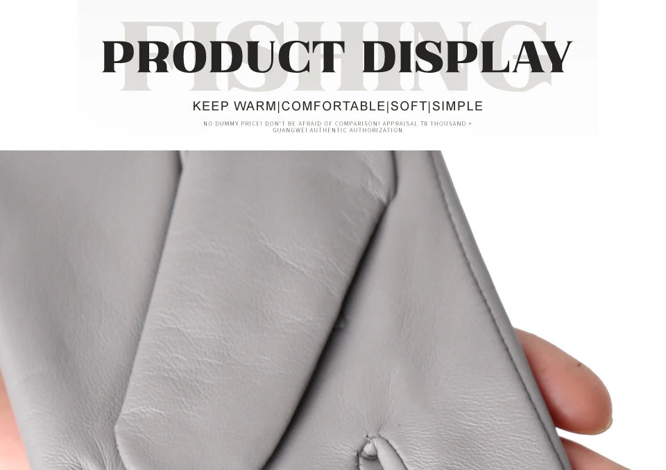 Women's sheepskin gloves winter warm plus velvet short thin touch screen driving color women's leather gloves good quality -2226