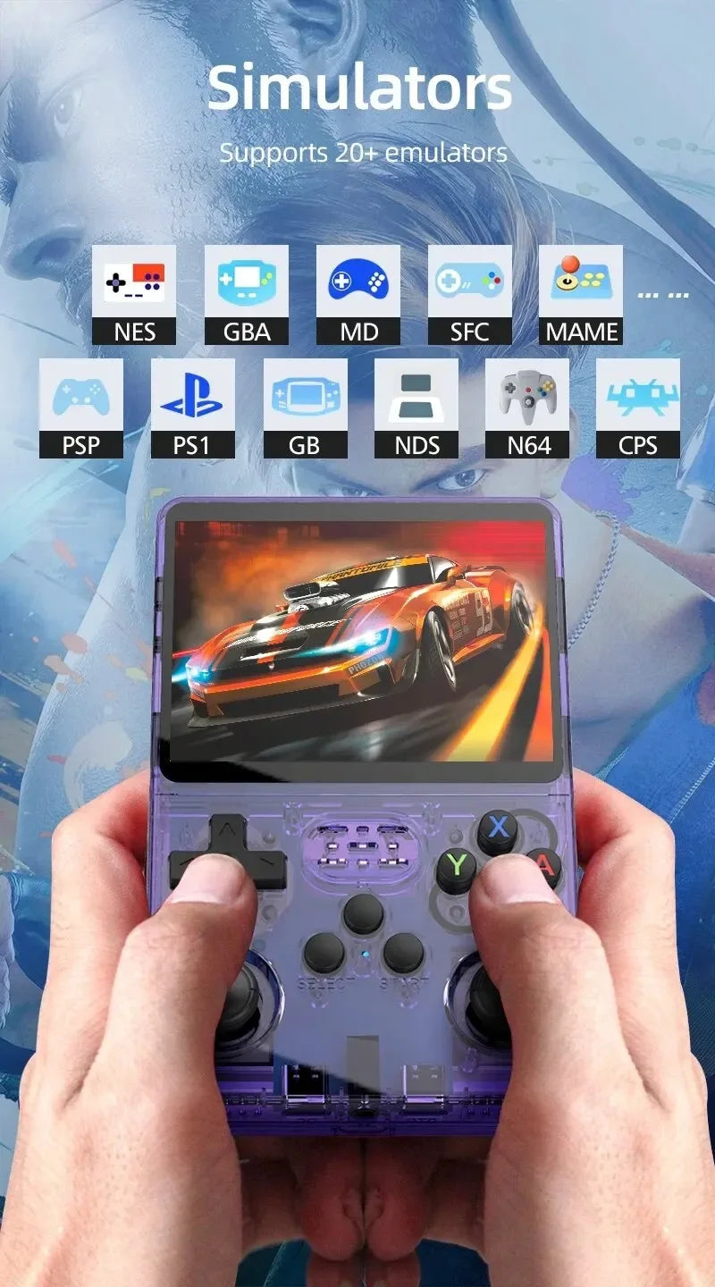 Retro Handheld Game Console R36S 3.5 Inch IPS Screen Portable Gaming Device 64GB 128GB Built-in Games
