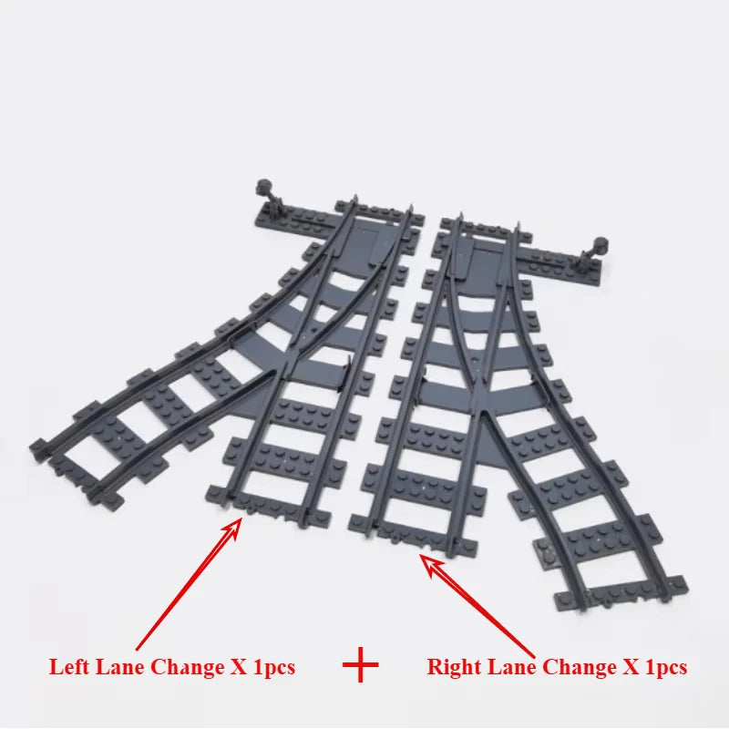 Building Block Track Elevated Bridge Double-layer Crossed Straight Rail Curved Rail Soft Rail Support Accessories Assembly Toy