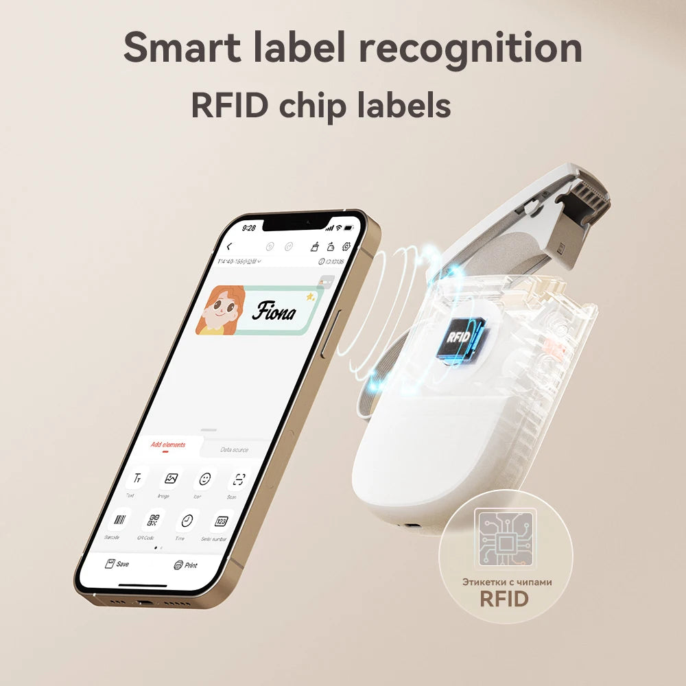 Niimbot D11/D110 Label Maker Wireless Pocket Self-Adhesive Name Tag Sticker Printer for Home Office